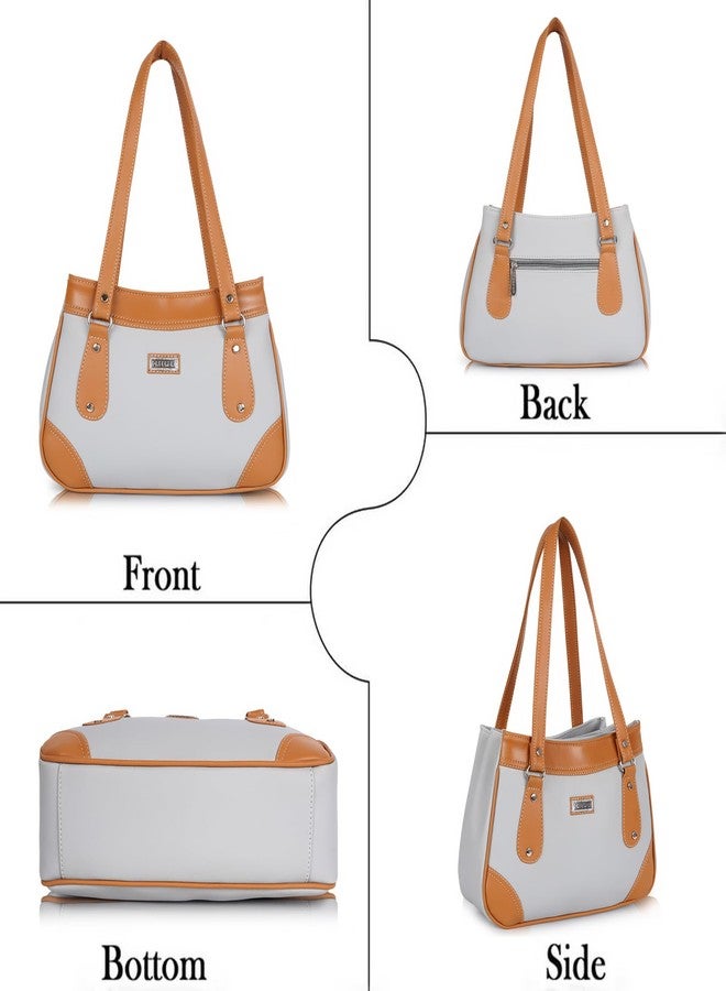 creeper Women's Handbag PU Leather Satchel Bag Shoulder Hobo Bag Ladies Purse 3 Compartment Bags Travel Purse For Women And Girls (Mustard) - Image 4